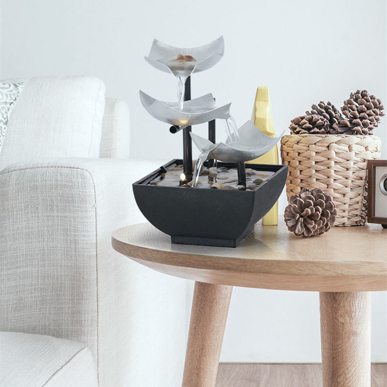 Desktop Water Fountain Home Decor – Flowing Water Ornament, Relaxing Indoor Tabletop Fountain for Office & Living Room