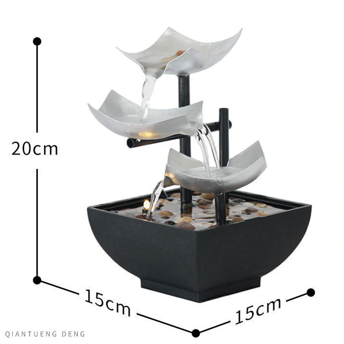 Desktop Water Fountain Home Decor – Flowing Water Ornament, Relaxing Indoor Tabletop Fountain for Office & Living Room