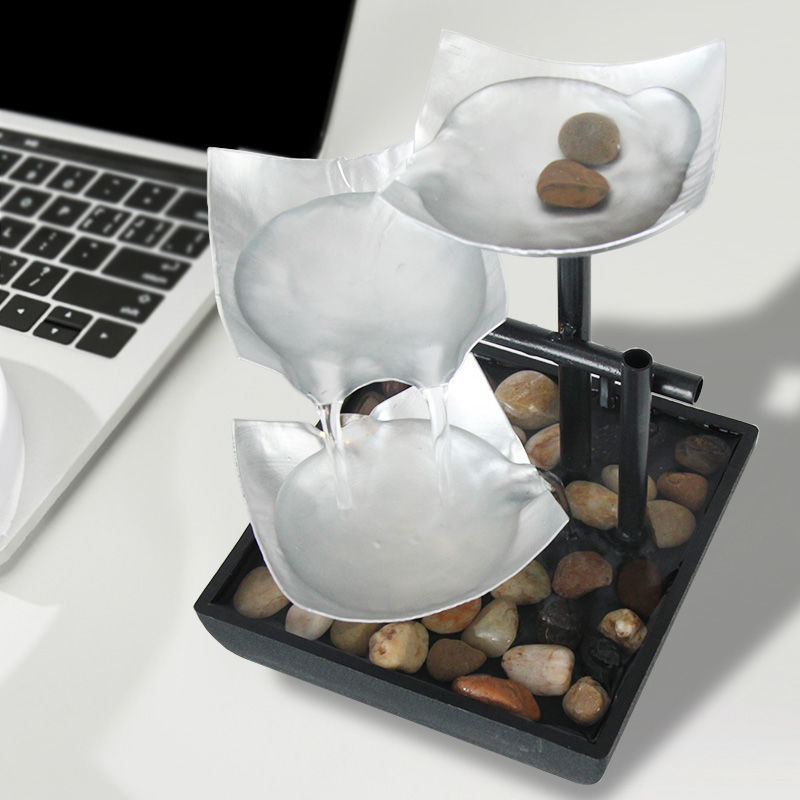 Desktop Water Fountain Home Decor – Flowing Water Ornament, Relaxing Indoor Tabletop Fountain for Office & Living Room