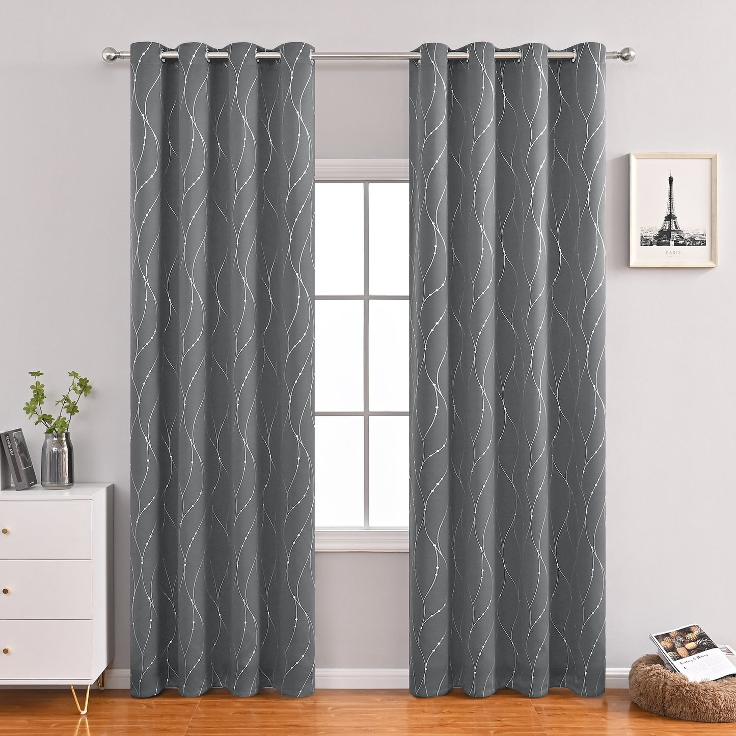 Modern Minimalist Blackout Curtains – Decorative Room Darkening Window Drapes